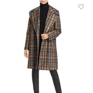 Lafayette 148 Lebell Plaid Wool Coat Sz S